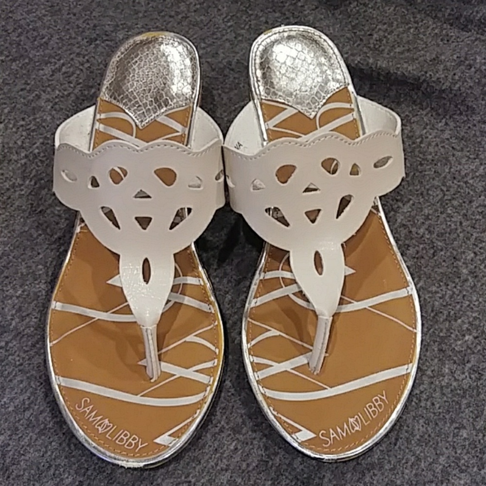 White Sam Libby sandals